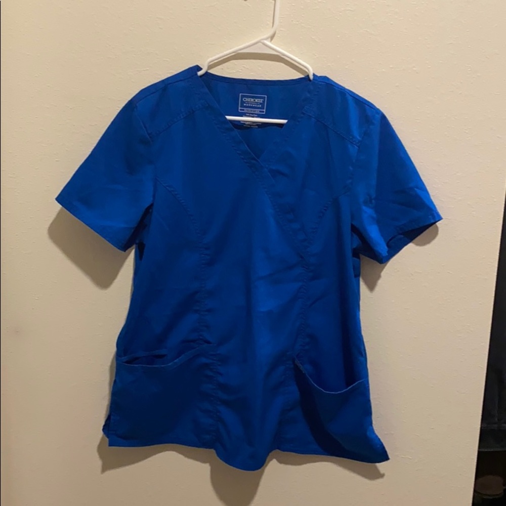 Royal Blue Scrub Top (size L)